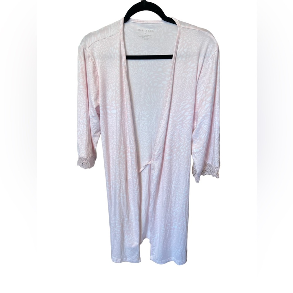Rae Dunn Pink Lace Trim Robe